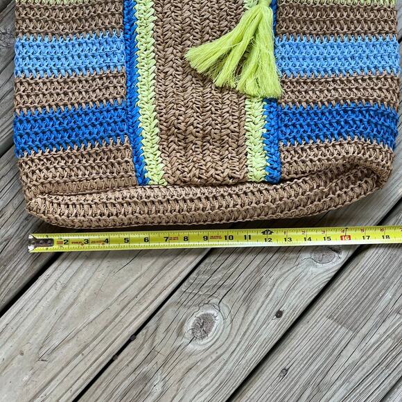 Shore Thing Women's Tan Raffia Straw Large Tote Bag NWOT - Picture 5 of 11